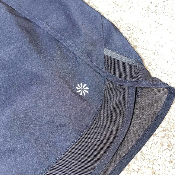 Athleta running shorts black built in underwear active wear nylon SZ M pocket - Picture 5 of 8
